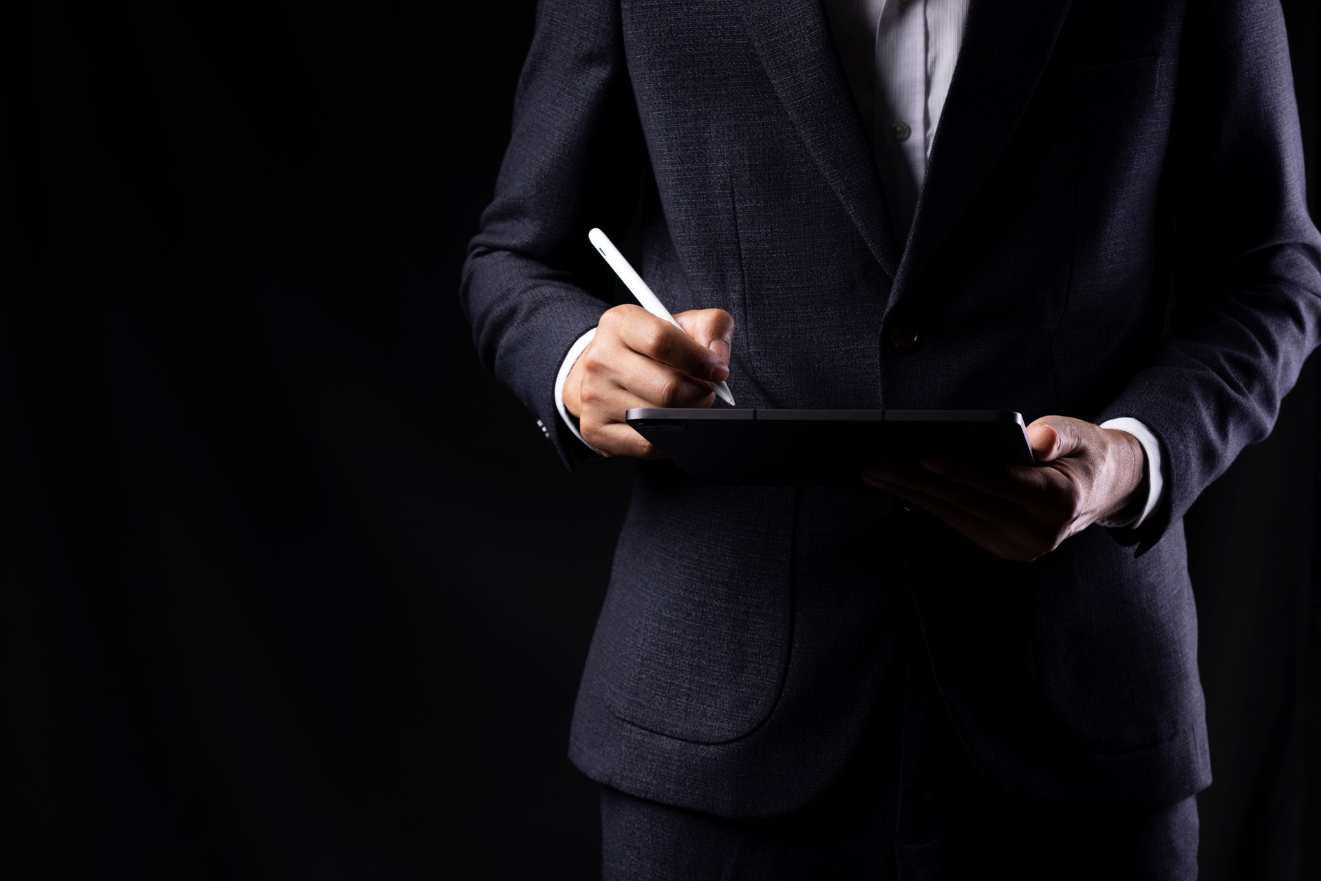 Businessman working with modern digital tablet