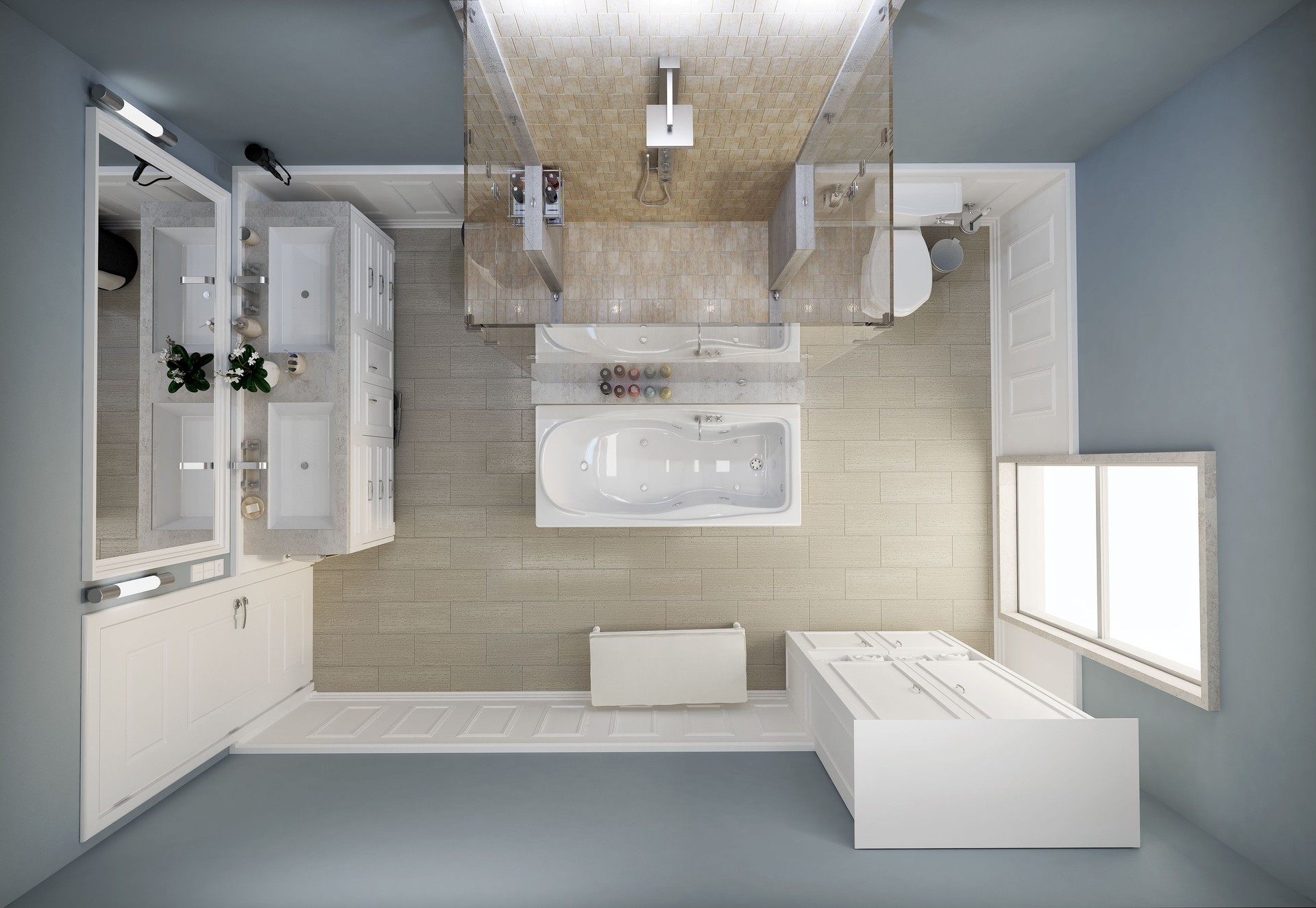 Bathroom top view